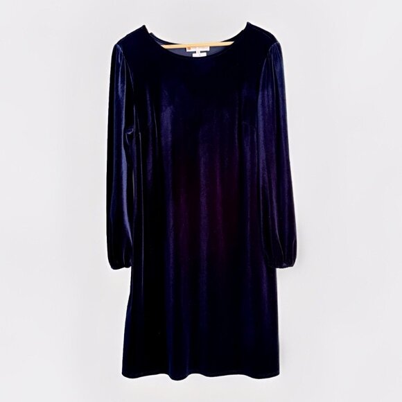 Jude Connally Women’s Chloe Velvet Shift Dress Sz XL Navy Cocktail Holiday Party - Picture 3 of 10